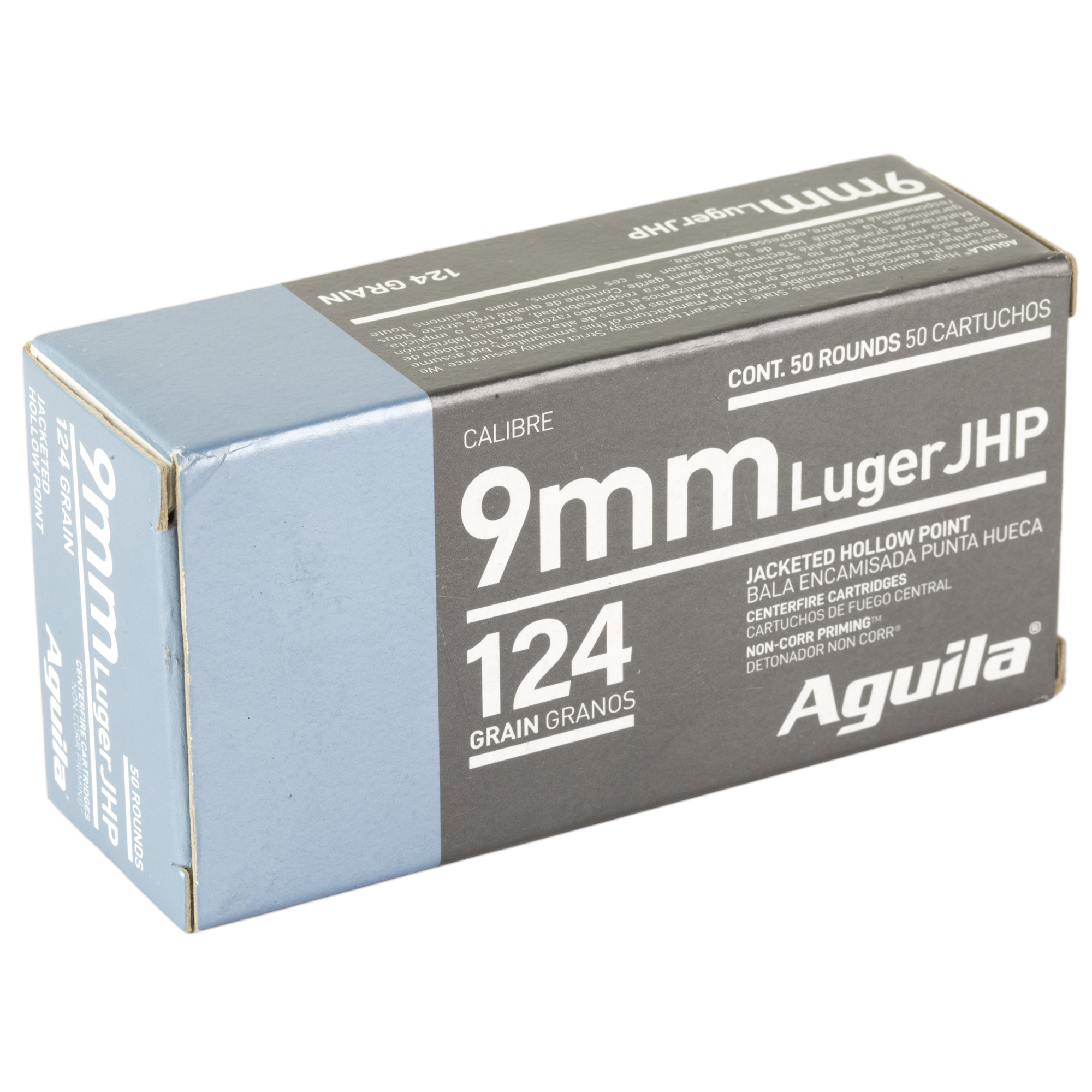 AGUILA 9MM 124GR JHP 500 Rounds Pistol Ammunition at