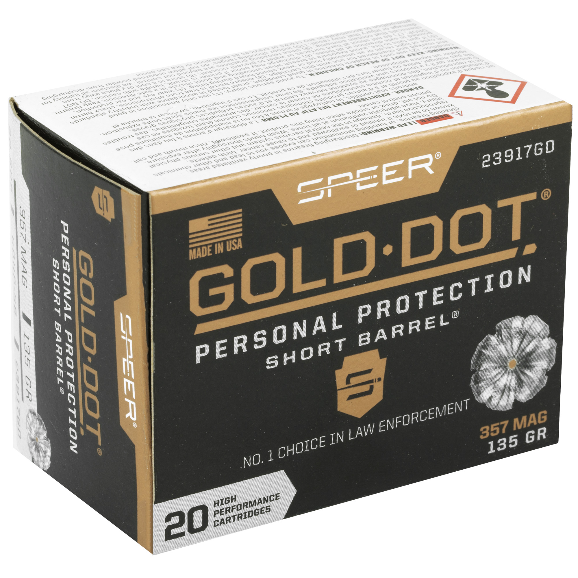 Speer Gold Dot Short 357 Mag 135gr – Trusted Personal Defense Ammo, 20 Rounds 4 Speer Gold Dot Short 357 Mag 135gr – Trusted Personal Defense Ammo, 20 Rounds - Image 4