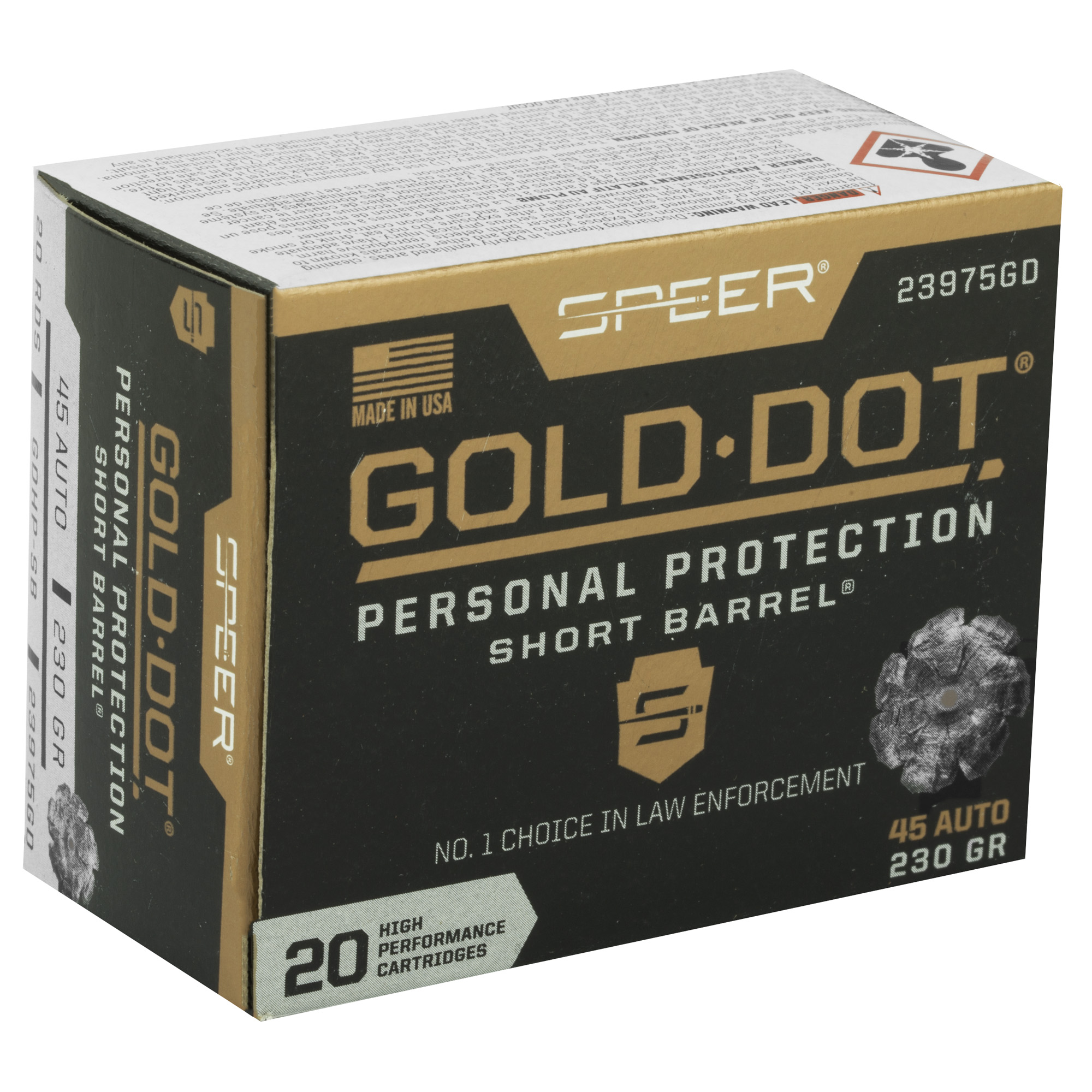 Speer Gold Dot Short 45 ACP 230gr – Trusted Personal Defense Ammo, 20 Rounds 4 Speer Gold Dot Short 45 ACP 230gr – Trusted Personal Defense Ammo, 20 Rounds - Image 4