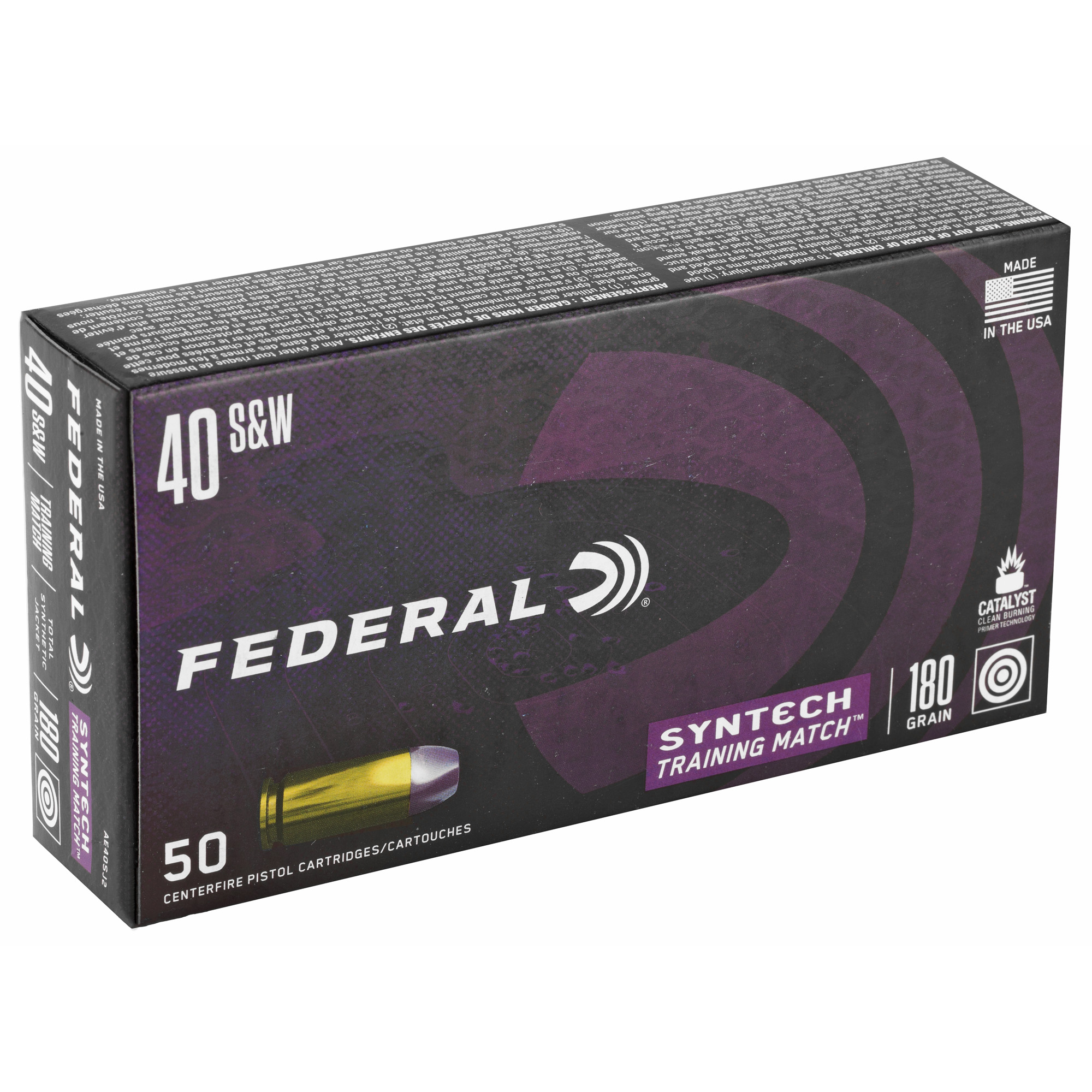 Federal 40 SW 180gr Syntech TSJ – Reliable .40 S&W Range Ammo, 1010 fps, 50 Rounds 3 Federal 40 SW 180gr Syntech TSJ – Reliable .40 S&W Range Ammo, 1010 fps, 50 Rounds - Image 3