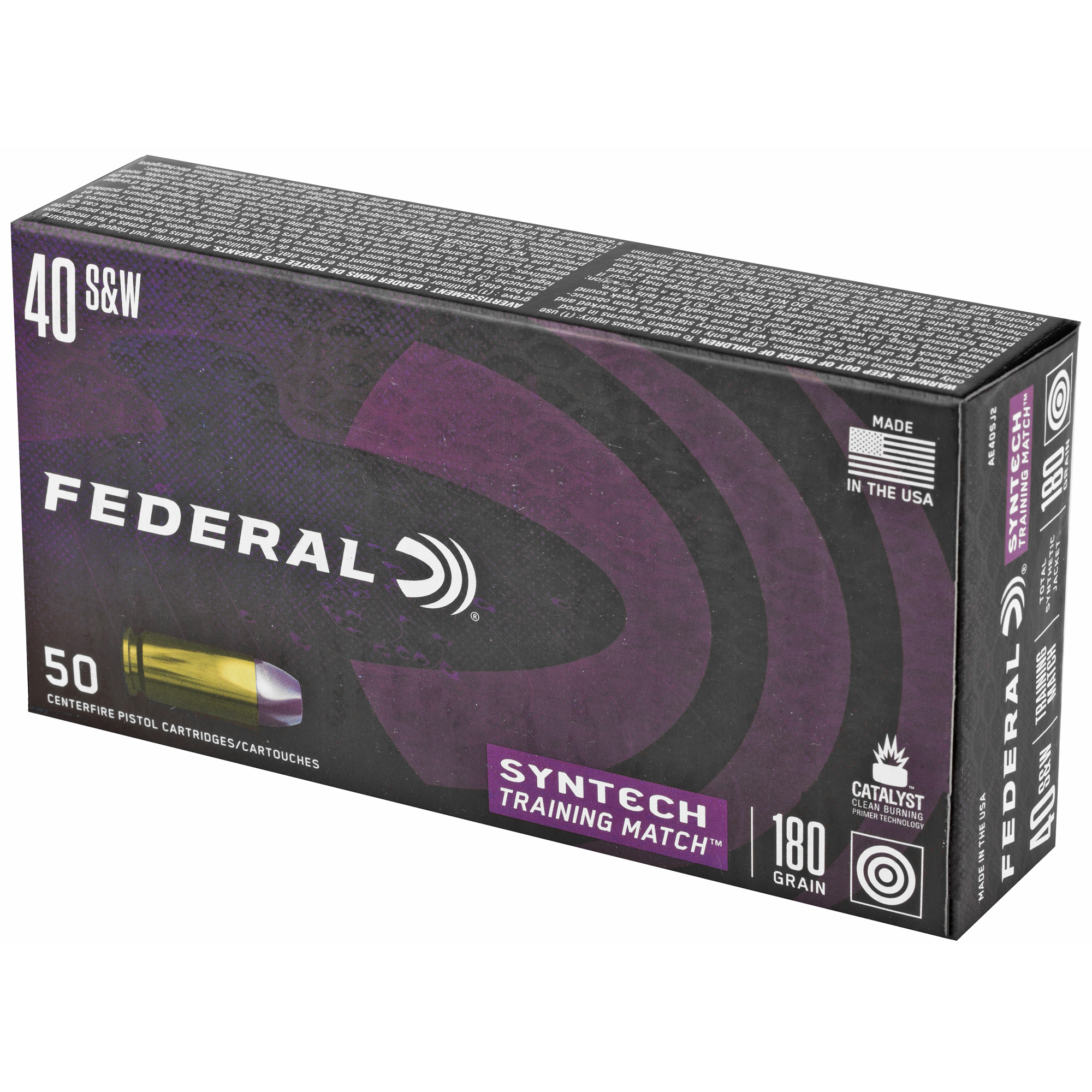 Federal 40 SW 180gr Syntech TSJ – Reliable .40 S&W Range Ammo, 1010 fps, 50 Rounds 4 Federal 40 SW 180gr Syntech TSJ – Reliable .40 S&W Range Ammo, 1010 fps, 50 Rounds - Image 4