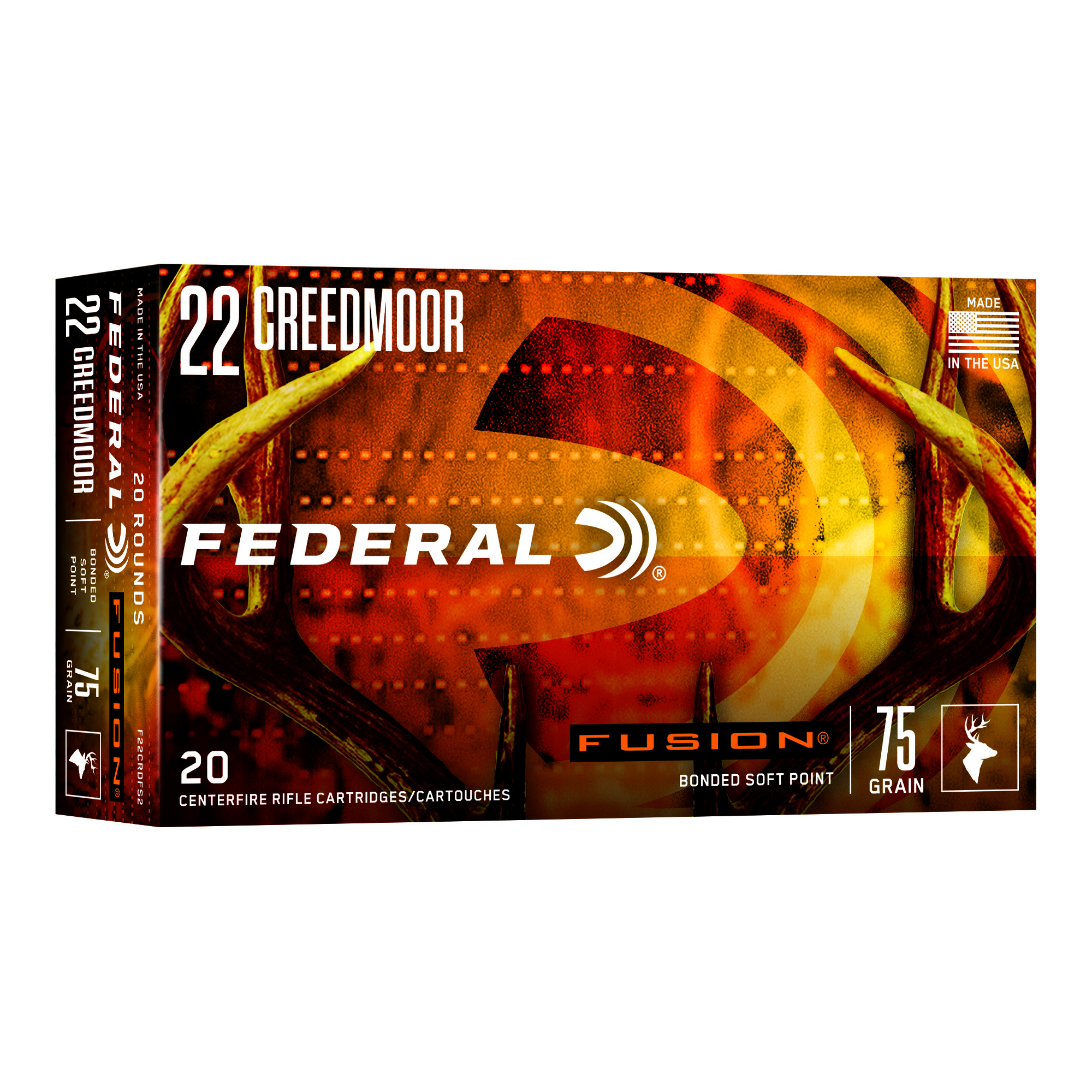 Federal 22 Creedmoor 75gr Fusion – Proven 22 Creedmoor Deer Hunting Ammo, 3300 fps, 20 Rounds