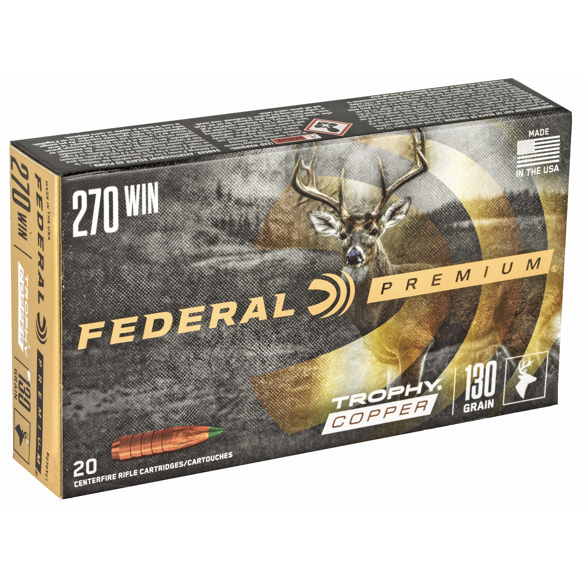 Federal 270 Win 130gr Trophy Copper – Proven .270 Winchester Lead-Free Hunting Ammo, 3060 fps, 20 Rounds 2 Federal 270 Win 130gr Trophy Copper – Proven .270 Winchester Lead-Free Hunting Ammo, 3060 fps, 20 Rounds - Image 2