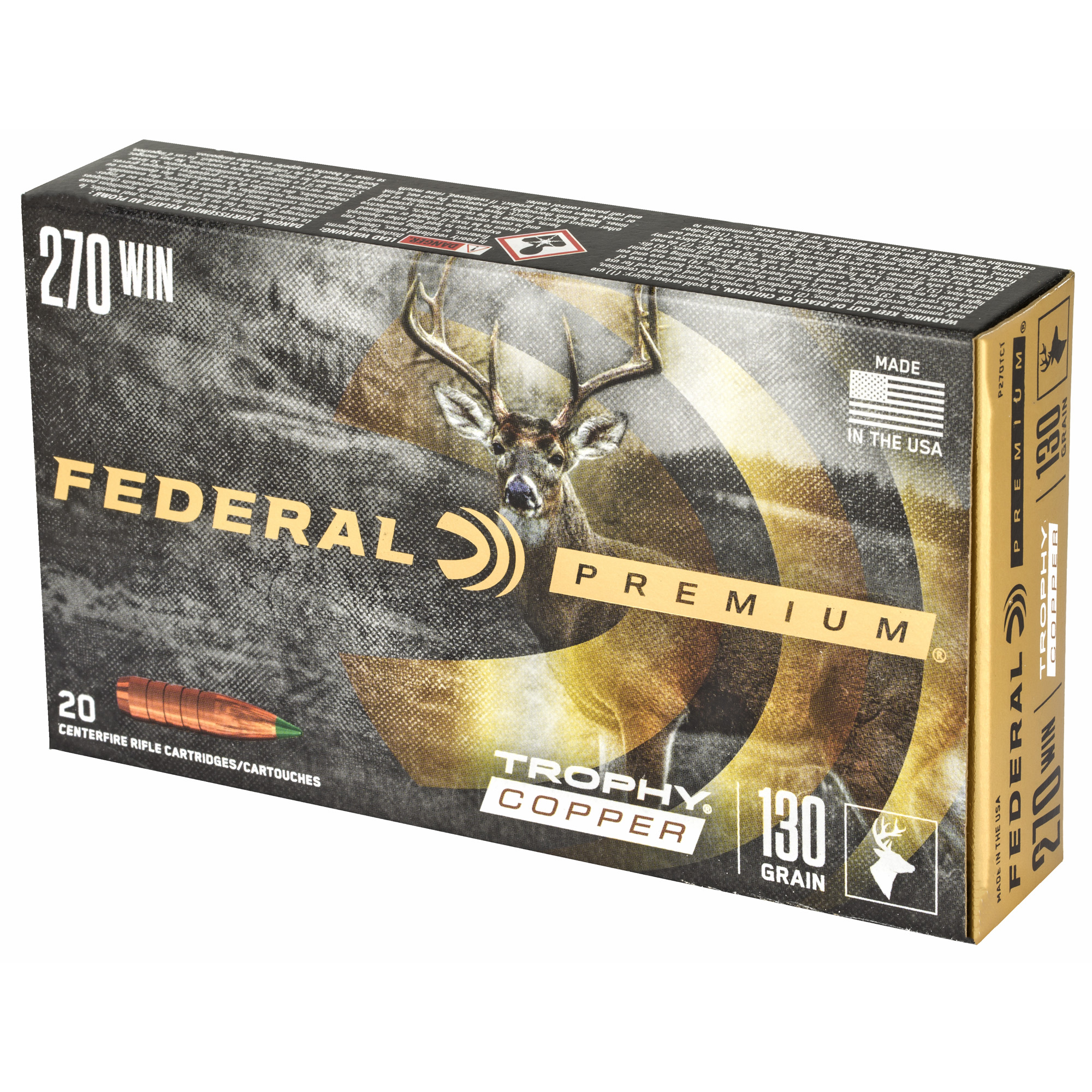 Federal 270 Win 130gr Trophy Copper – Proven .270 Winchester Lead-Free Hunting Ammo, 3060 fps, 20 Rounds 3 Federal 270 Win 130gr Trophy Copper – Proven .270 Winchester Lead-Free Hunting Ammo, 3060 fps, 20 Rounds - Image 3