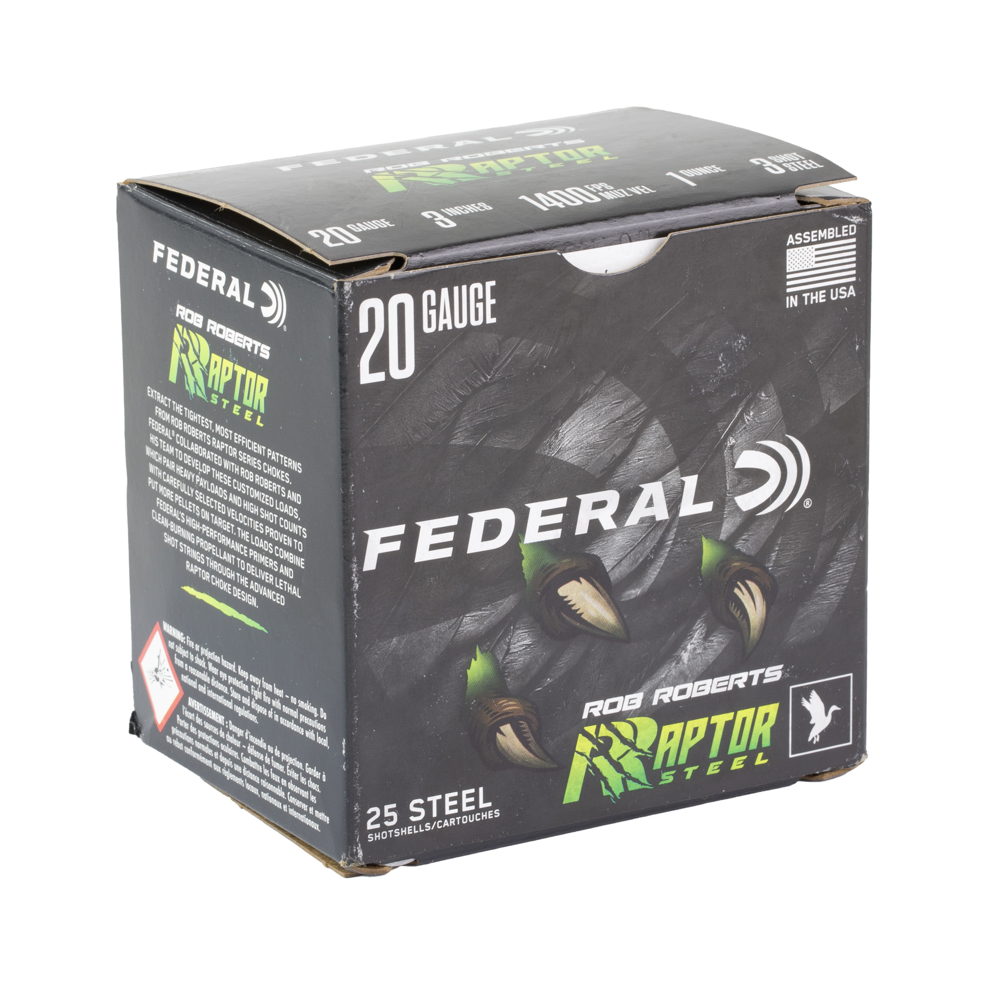 Federal 20 ga 1oz #3 Raptor Steel – Powerful 20 Gauge Waterfowl Loads, 1400 fps, 25 Rounds 2 Federal 20 ga 1oz #3 Raptor Steel – Powerful 20 Gauge Waterfowl Loads, 1400 fps, 25 Rounds - Image 2