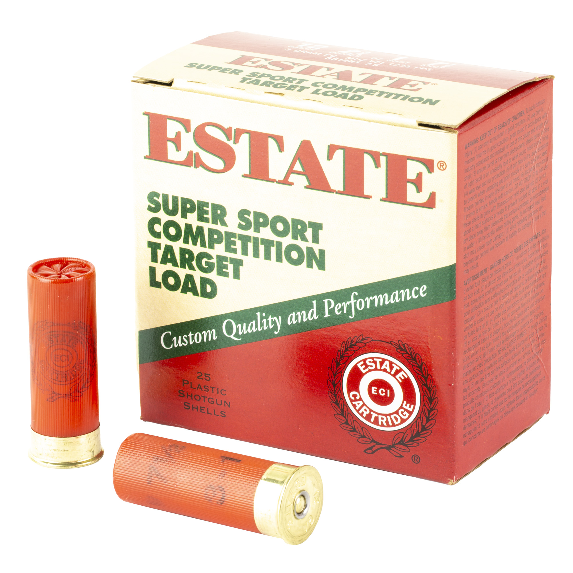 Federal Estate 12 ga 1oz #7.5 Target 3 Dr – Reliable 12 Gauge Target Loads, 1235 fps, 25 Rounds