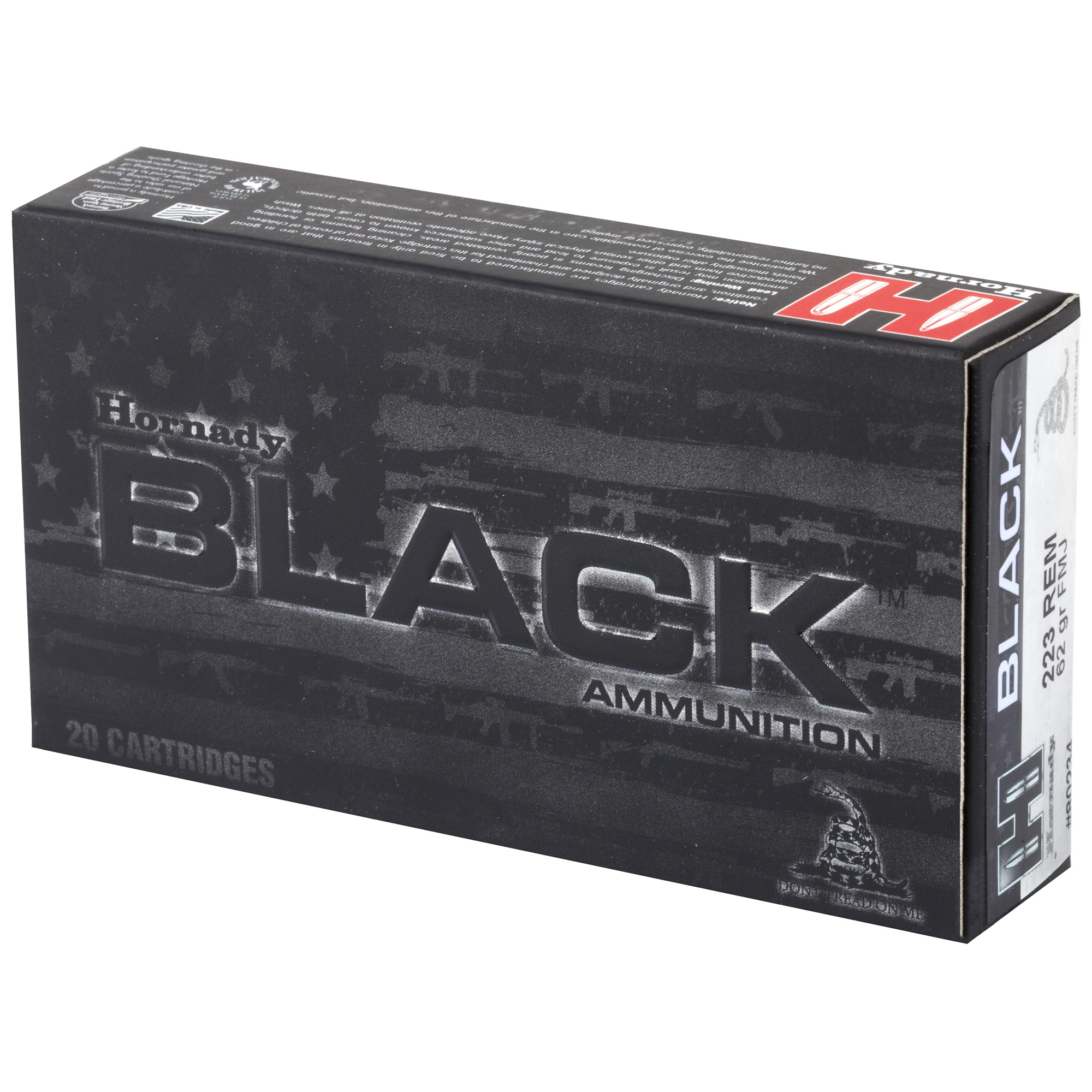 Hornady 223 Rem 62gr FMJ Black – Proven .223 Remington Range Ammo, 3100 fps, 20 Rounds 3 Hornady 223 Rem 62gr FMJ Black – Proven .223 Remington Range Ammo, 3100 fps, 20 Rounds - Image 3