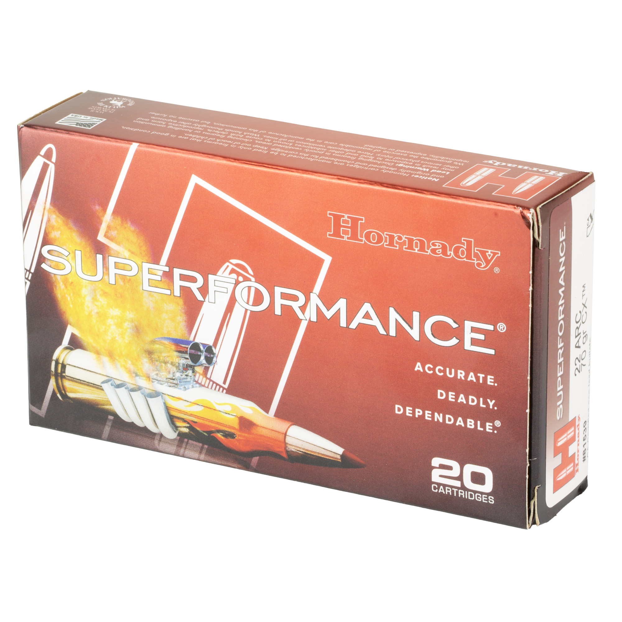 Hornady 22 ARC 70gr CX Superformance – Proven 22 ARC Hunting Ammo, 3125 fps, 20 Rounds 3 Hornady 22 ARC 70gr CX Superformance – Proven 22 ARC Hunting Ammo, 3125 fps, 20 Rounds - Image 3
