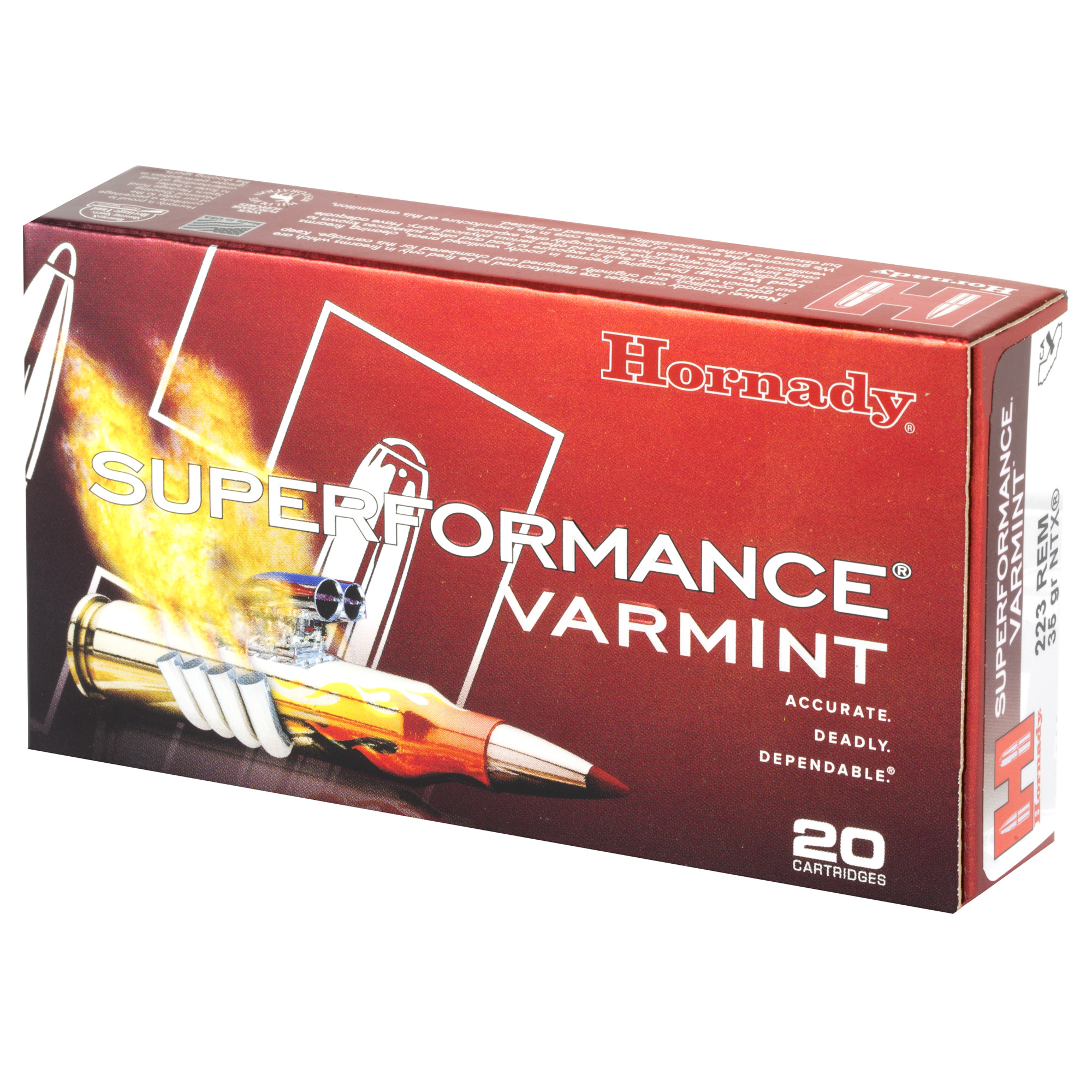 Hornady 223 Rem 35gr NTX – Proven .223 Remington Varmint Ammo, 4000 fps, 20 Rounds 3 Hornady 223 Rem 35gr NTX – Proven .223 Remington Varmint Ammo, 4000 fps, 20 Rounds - Image 3