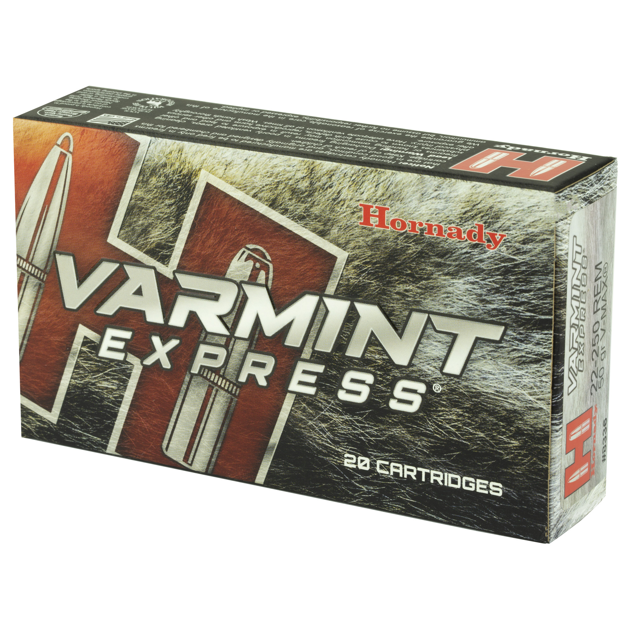 Hornady 22-250 Rem 50gr V-MAX Varmint Express – Proven .22-250 Remington Varmint Ammo, 3800 fps, 20 Rounds 3 Hornady 22-250 Rem 50gr V-MAX Varmint Express – Proven .22-250 Remington Varmint Ammo, 3800 fps, 20 Rounds - Image 3