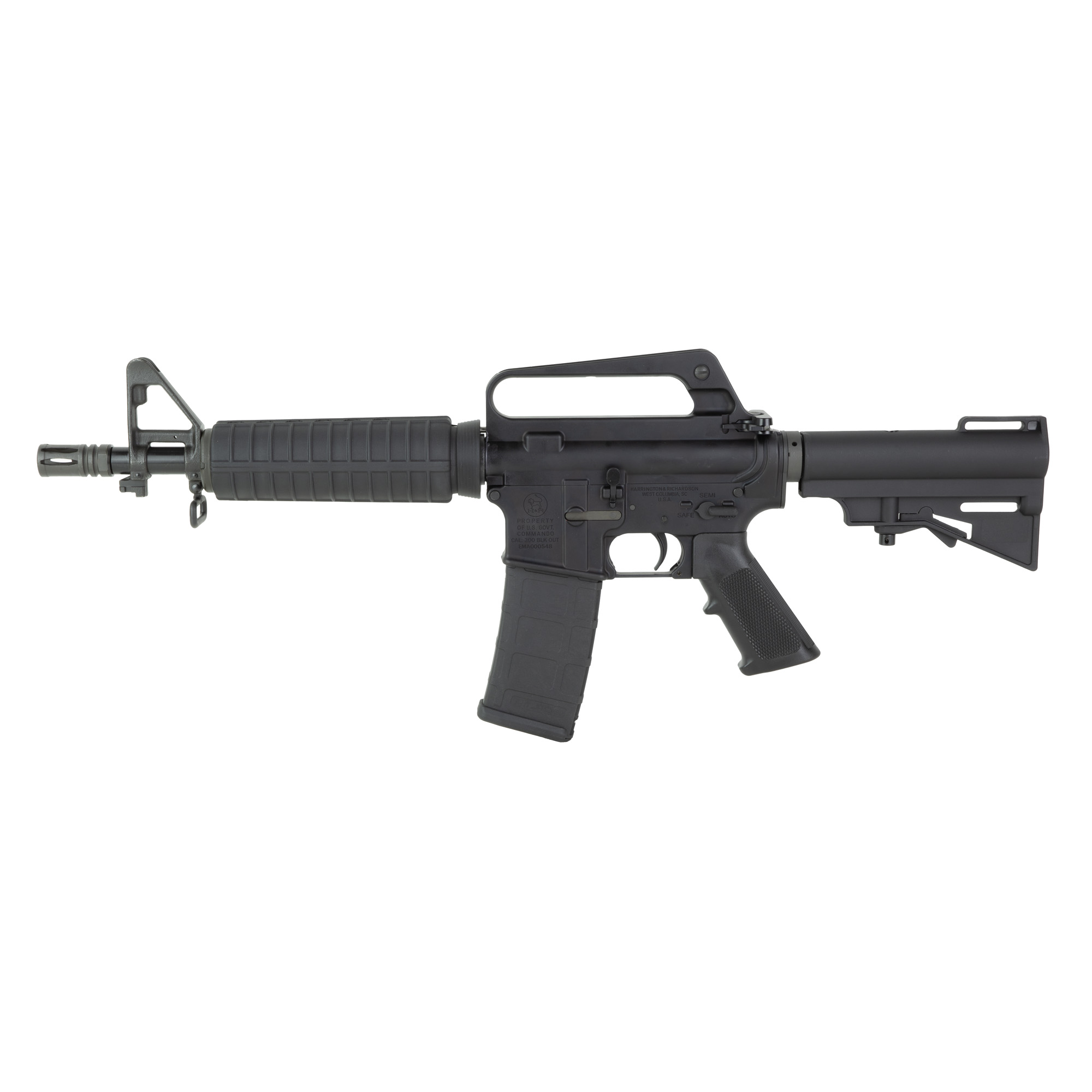 H&R COMMANDO 300 BLKOUT PISTOL 10.5" A2 CARRY HANDLE CAR BRACE 1-30RD MAG