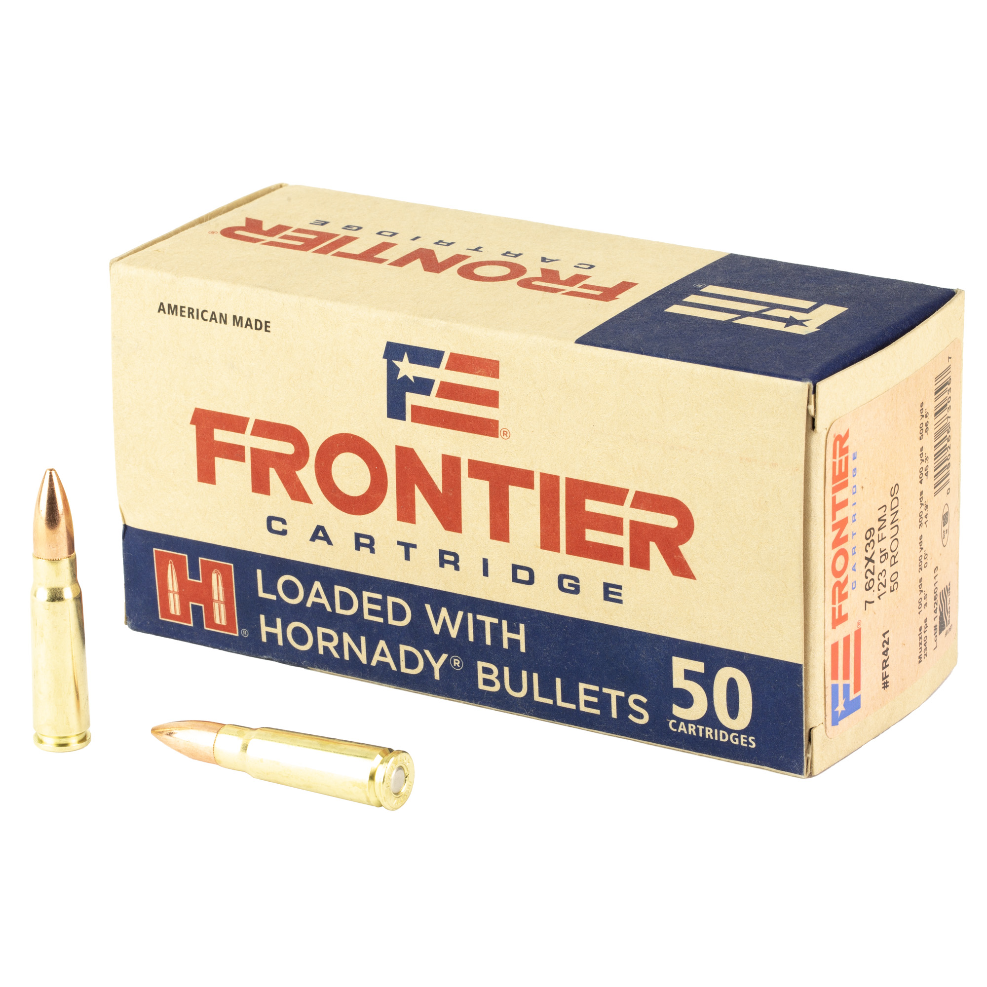 Frontier Cartridge Frontier 7.62x39 123 Grain FMJ 50 Round Box - image 1 of 5