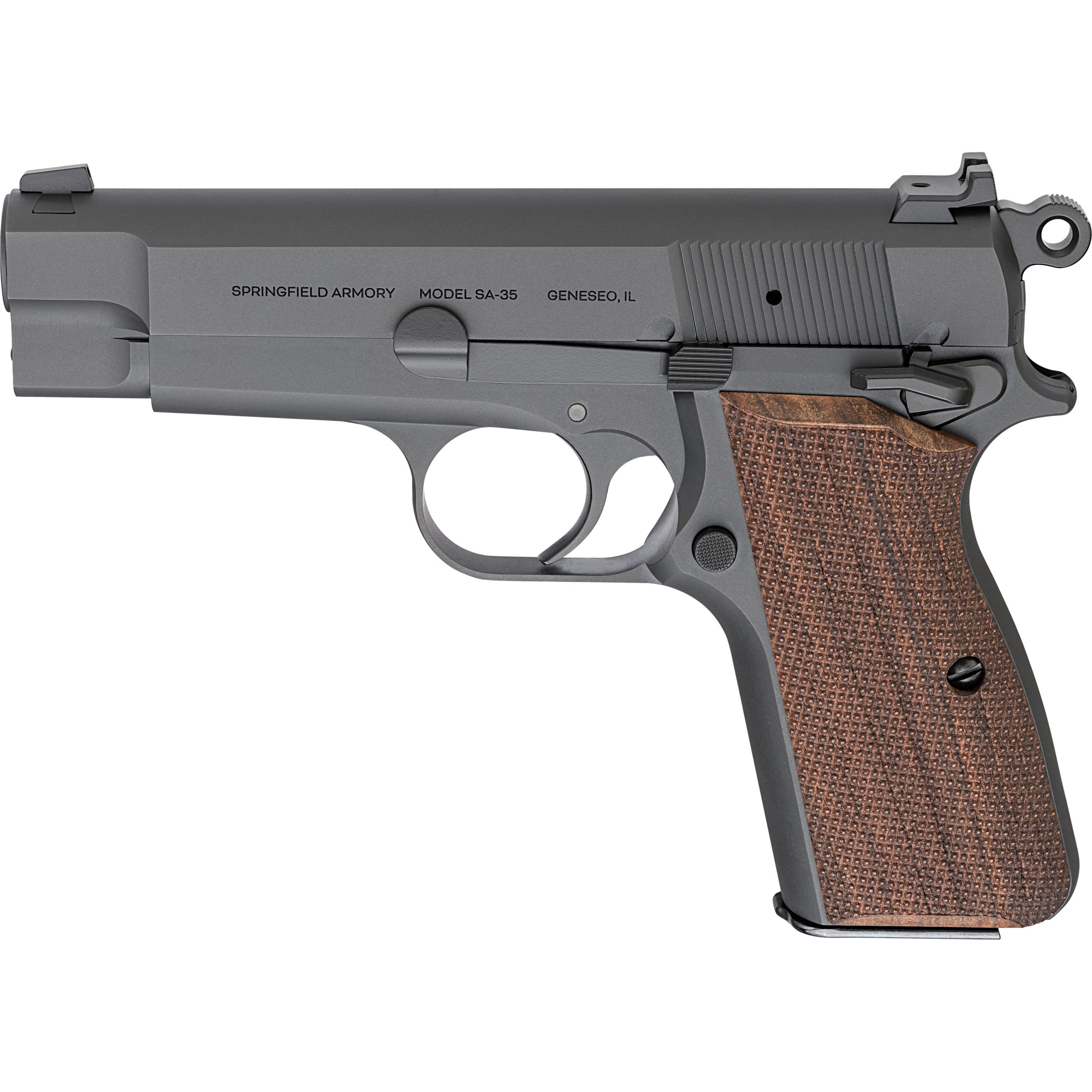 Springfield Armory SA-35 Compact 9mm Blued Pistol with Checkered Walnut Grips
