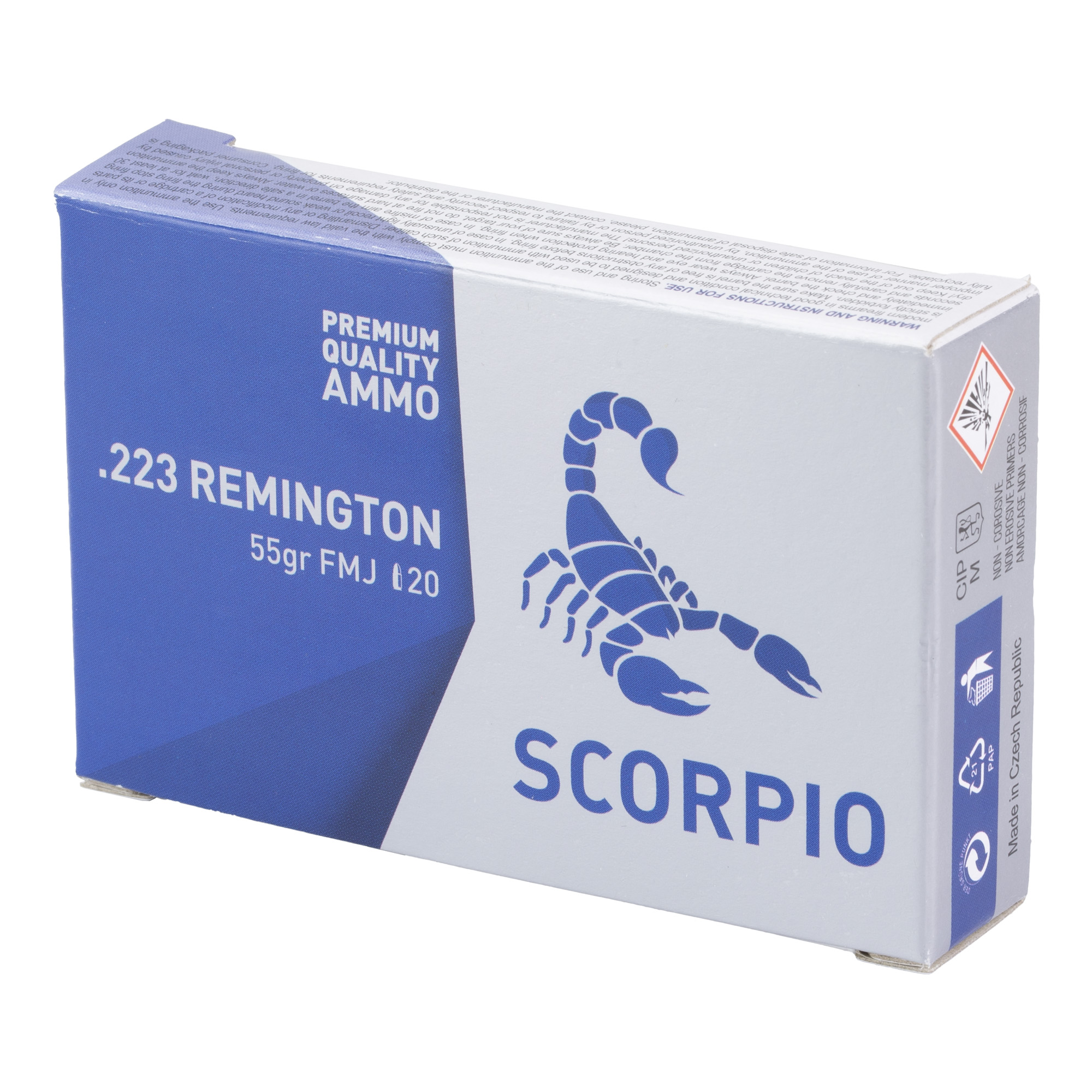 STV Technology, Scorpio Ammo Full Brass Case 223 Rem, 55 Gr, FMJ, 20rd 5.56-img-3