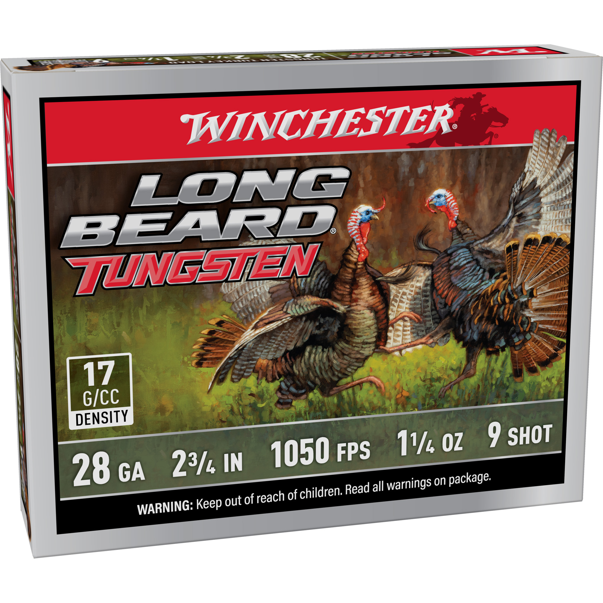 Winchester Long Beard Tungsten 28 Gauge 2.75" #9 Shot Shell 1-1/4 oz 5-Round