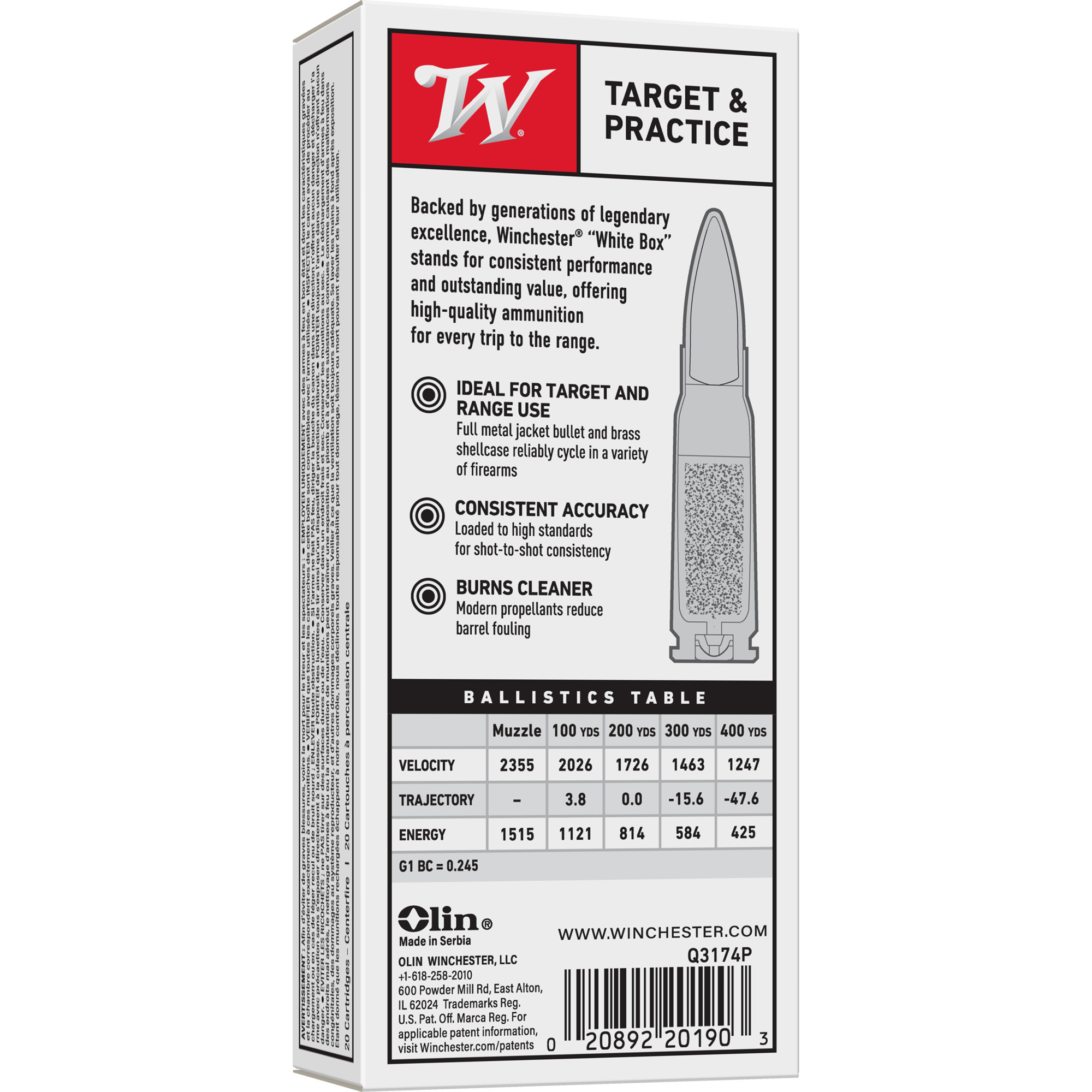 Winchester USA 7.62x39 123gr – Consistent Range Ammo, 20 Rounds 4 Winchester USA 7.62x39 123gr – Consistent Range Ammo, 20 Rounds - Image 4