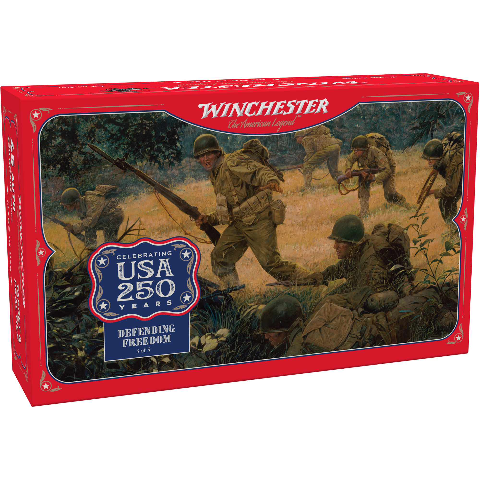 Winchester USA 250th 45 Auto 230 gr FMJ 50-Round Box