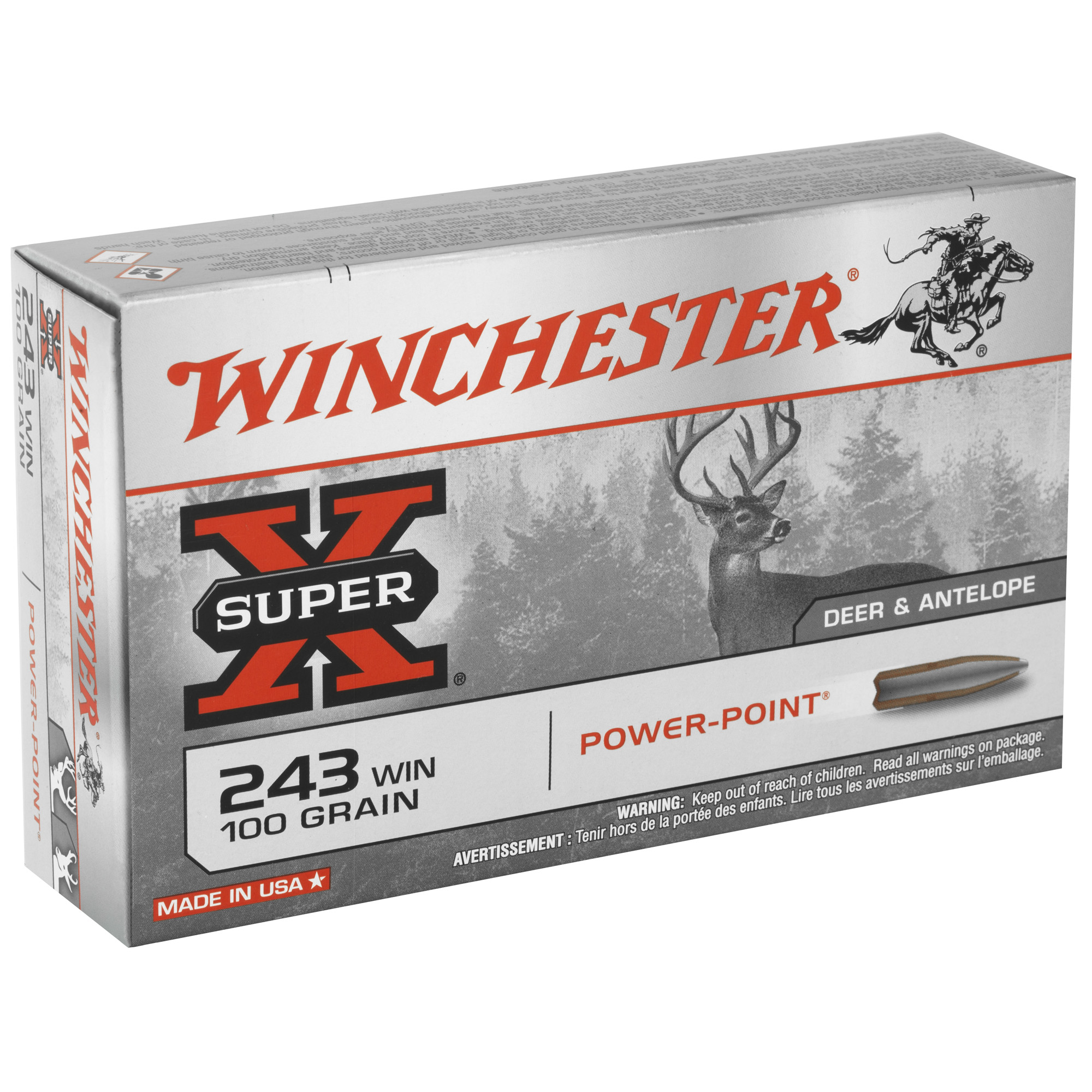 Winchester Power-Point 243 Win 100gr – Dependable Big Game Hunting Ammo, 20 Rounds 4 Winchester Power-Point 243 Win 100gr – Dependable Big Game Hunting Ammo, 20 Rounds - Image 4