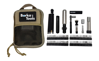 Borka Mil-Spec Kit with 3 Piece Extension Bit Set and Emergency Cleaning Rod Set, Adjustable Torque Driver Tool Kit, Silver, Includes Pouch BTD-G6