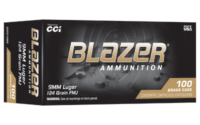 CCI Blazer Brass 9MM 124 Grain FMJ 100 Round