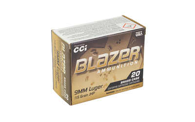 CCI BLAZER BRASS 9MM 115GR JHP 20