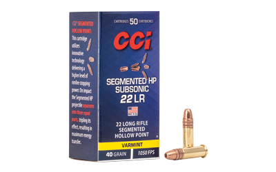 CCI Segmented HP Subsonic .22 LR 40gr Segmented Hollow-Point Rimfire Ammunition