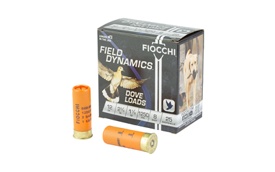 Fiocchi Lead Dove & Quail Shotshells 12ga 2-3/4 in 1-1/8 oz #8 1250 fps 25/ct