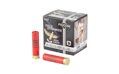 Fiocchi Field Dynamics Dove & Quail 28 Gauge 2-3/4 in 3/4 oz #8 Shot 25-Round Shotshell