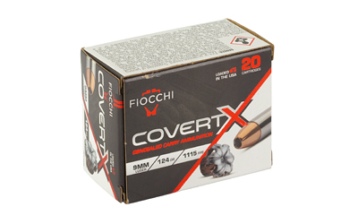FIOCCHI COVERTX 9MM 124GR JHP 20/200