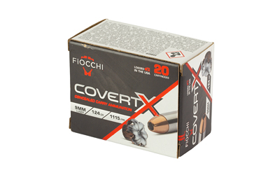 FIOCCHI COVERTX 9MM 124GR JHP 20/200