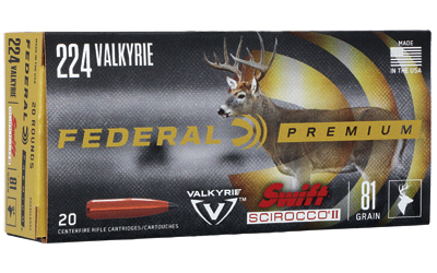 Federal Premium 224 Valkyrie 81 Grain Swift Scirocco II (20-Round Box)