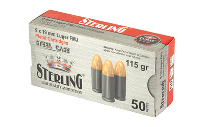 STERLING 9MM 115GR FMJ STEEL 50/1500