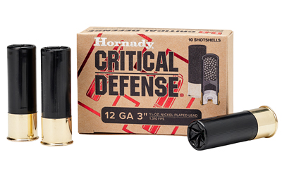 Hornady Critical Defense 12 Gauge 1 Buck Nickel Plated Ammo (10 Round Box)