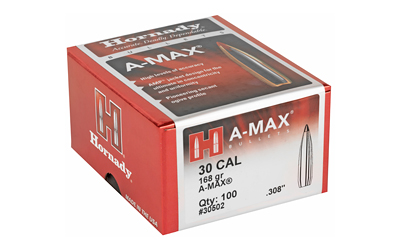 HRNDY MATCH A-MAX 30CAL 168GR 100CT