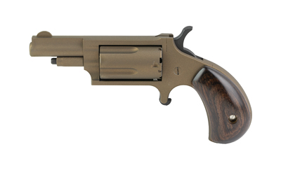 North American Arms Bootlegger, Revolver, Single Action Only, 22 Magnum, 1.63 Barrel, Cerakote Finish, Burnt Bronze, Dark Walnut Birds Head Grips, Half-Moon Sight, 5 Rounds NAA-22M-BB