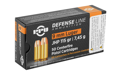 PPU 9MM JHP 115GR 50/1000