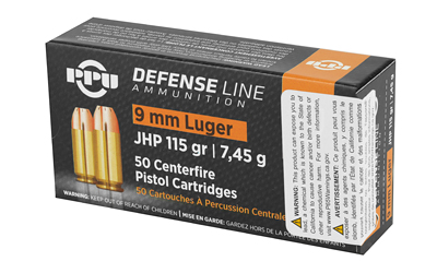 PPU 9MM JHP 115GR 50/1000