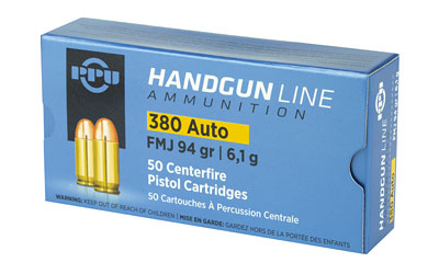 PPU 380ACP FMJ 94GR 50/1000