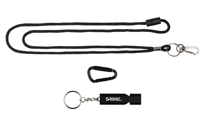 SABRE WHISTLE W/LANYARD BLACK