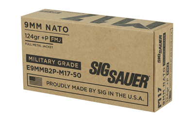 SIG AMMO 9MM M17 124GR +P FMJ 50/100