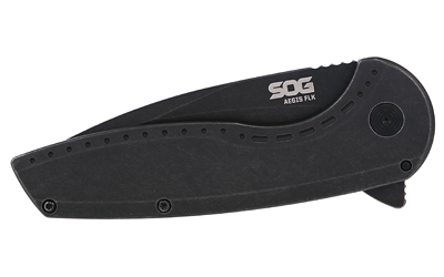 SOG AEGIS FLK 3.25" DROP PT BLK