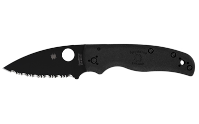SPYDERCO SHAMAN LW 3.58" BLK SRTD