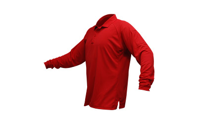 VERTX COLDBLACK L/S POLO RED LRG
