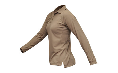 VERTX COLDBLACK WMN L/S POLO TAN MED