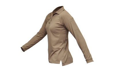 VERTX COLDBLACK WMN L/S POLO TAN SM