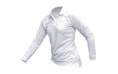 VERTX COLDBLACK WMN L/S POLO WHT MED